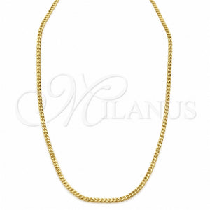 Oro Laminado Basic Necklace, Gold Filled Style Curb Design, Polished, Golden Finish, 04.32.0570.16 (02 MM Thickness, 16 Inches Length)