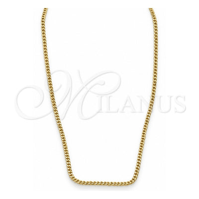 Oro Laminado Basic Necklace, Gold Filled Style Curb Design, Polished, Golden Finish, 04.32.0570.20 (02 MM Thickness, 20 Inches Length)