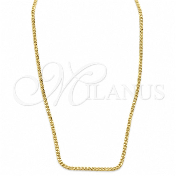 Oro Laminado Basic Necklace, Gold Filled Style Curb Design, Polished, Golden Finish, 04.32.0570.20 (02 MM Thickness, 20 Inches Length)