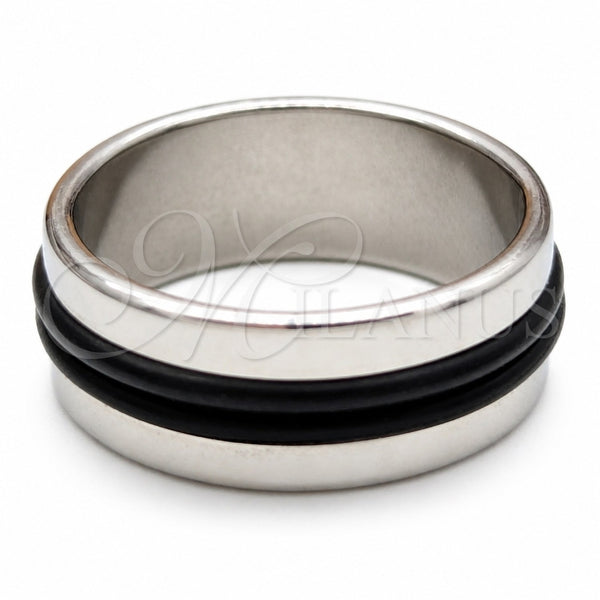 Stainless Steel Mens Ring, Polished, Steel Finish, 01.63.0743.08 (Size 8)