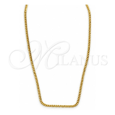 Oro Laminado Basic Necklace, Gold Filled Style Curb Design, Polished, Golden Finish, 04.32.0570.22 (02 MM Thickness, 22 Inches Length)