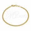 Oro Laminado Basic Necklace, Gold Filled Style Singapore Design, Polished, Golden Finish, 04.32.0571.07 (02 MM Thickness, 7 Inches Length)