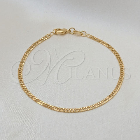 Oro Laminado Basic Necklace, Gold Filled Style Singapore Design, Polished, Golden Finish, 04.32.0571.07 (02 MM Thickness, 7 Inches Length)