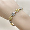 Oro Laminado Tennis Bracelet, Gold Filled Style Snail Design, Diamond Cutting Finish, Two Tone, 03.341.0239.07 (10 MM Thickness, 8 Inches Length)