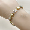 Oro Laminado Tennis Bracelet, Gold Filled Style Star Design, Polished, Two Tone, 03.341.0244.07 (Thickness, 7 Inches Length)