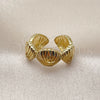 Oro Laminado Elegant Ring, Gold Filled Style Shell and Star Design, Polished, Golden Finish, 01.341.0167 (One size fits all)