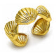 Oro Laminado Elegant Ring, Gold Filled Style Shell and Star Design, Polished, Golden Finish, 01.341.0167 (One size fits all)