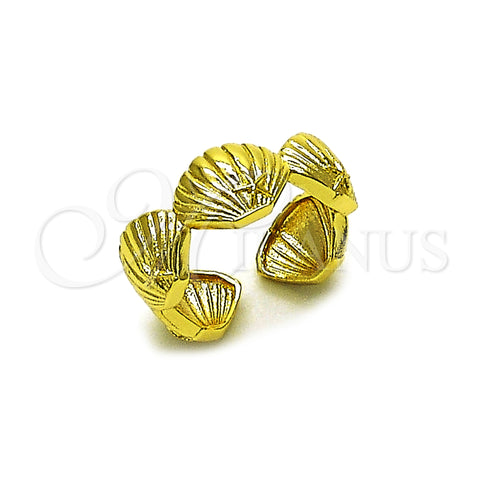 Oro Laminado Elegant Ring, Gold Filled Style Shell and Star Design, Polished, Golden Finish, 01.341.0167 (One size fits all)