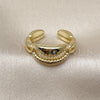 Oro Laminado Elegant Ring, Gold Filled Style Shell Design, Polished, Golden Finish, 01.341.0170 (One size fits all)