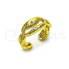 Oro Laminado Elegant Ring, Gold Filled Style Shell Design, Polished, Golden Finish, 01.341.0170 (One size fits all)
