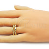 Oro Laminado Elegant Ring, Gold Filled Style Shell Design, Polished, Golden Finish, 01.341.0171 (One size fits all)