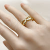 Oro Laminado Elegant Ring, Gold Filled Style Shell Design, Polished, Golden Finish, 01.341.0171 (One size fits all)