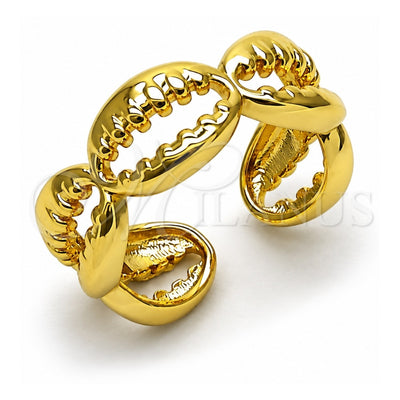 Oro Laminado Elegant Ring, Gold Filled Style Shell Design, Polished, Golden Finish, 01.341.0171 (One size fits all)