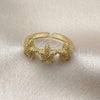 Oro Laminado Elegant Ring, Gold Filled Style Star Design, Matte Finish, Golden Finish, 01.341.0172 (One size fits all)
