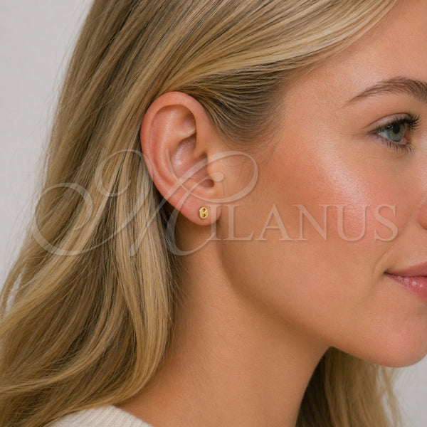 Gold Filled Ring — Stud Earring Puff Mariner Design Polished 02. — alternate product view — SKU 161444 | Oro Laminado anillo — Stud Earring Puff Mariner diseño pulido 02. — SKU 161444