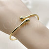 Oro Laminado Individual Bangle, Gold Filled Style Teardrop Design, Polished, Golden Finish, 07.170.0073 (03 MM Thickness, One size fits all)