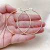 Oro Laminado Extra Large Hoop, Gold Filled Style Diamond Cutting Finish, Tricolor, 02.170.0523.60