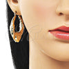 Oro Laminado Medium Hoop, Gold Filled Style Heart and Hollow Design, Polished, Golden Finish, 02.170.0507.1.35