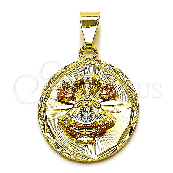 Gold Filled Pendant — Religious Pendant Caridad del Cobre Design Diamond Cutting — main product view — SKU 161462 | Oro Laminado dije — Religious Pendant Caridad del Cobre diseño Diamond Cutting — SKU 161462
