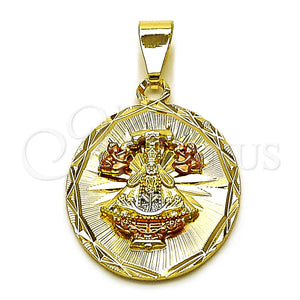 Gold Filled Pendant — Religious Pendant Caridad del Cobre Design Diamond Cutting — main product view — SKU 161462 | Oro Laminado dije — Religious Pendant Caridad del Cobre diseño Diamond Cutting — SKU 161462
