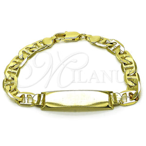 Gold Filled Bracelet — ID Bracelet Mariner Design Diamond Cutting 03. Thickness — main product view — SKU 161476 | Oro Laminado brazalete — ID Bracelet Mariner diseño Diamond Cutting 03. Thickness — SKU 161476