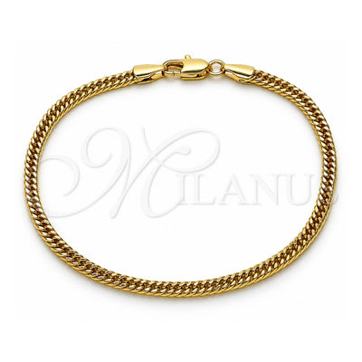 Oro Laminado Basic Bracelet, Gold Filled Style Polished, Golden Finish, 03.213.0297.07 (03 MM Thickness, 7 Inches Length)