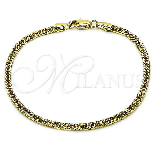 Oro Laminado Basic Bracelet, Gold Filled Style Polished, Golden Finish, 03.213.0297.07 (03 MM Thickness, 7 Inches Length)