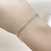 Gold Filled Bracelet — Basic Bracelet Curb and Pave Cuban Design Diamond — alternate product view — SKU 161481 | Oro Laminado brazalete — básico Bracelet Curb and Pave Cuban diseño Diamond — SKU 161481