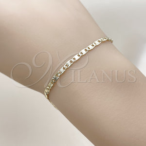 Gold Filled Bracelet — Basic Bracelet Mariner Design Diamond Cutting 04. 03 — main product view — SKU 161482 | Oro Laminado brazalete — básico Bracelet Mariner diseño Diamond Cutting 04. 03 — SKU 161482