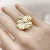 Oro Laminado Elegant Ring, Gold Filled Style Flower Design, Polished, Golden Finish, 01.282.0004 (One size fits all)
