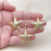 Oro Laminado Earring and Pendant Adult Set, Gold Filled Style Star and Snail Design, Polished, Golden Finish, 10.282.0011