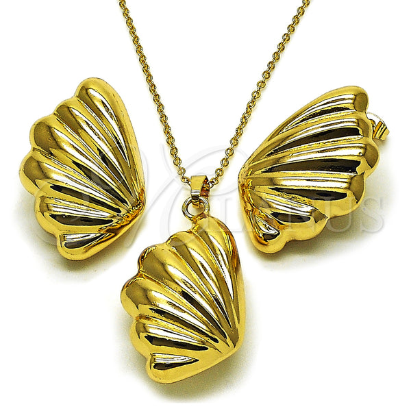 Gold Filled Ring — Earring and Pendant Adult Set Shell and Hollow — main product view — SKU 161496 | Oro Laminado anillo — Earring and Pendant Adult Set Shell and Hollow — SKU 161496