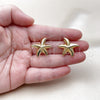 Oro Laminado Stud Earring, Gold Filled Style Star and Hollow Design, Polished, Golden Finish, 02.282.0049