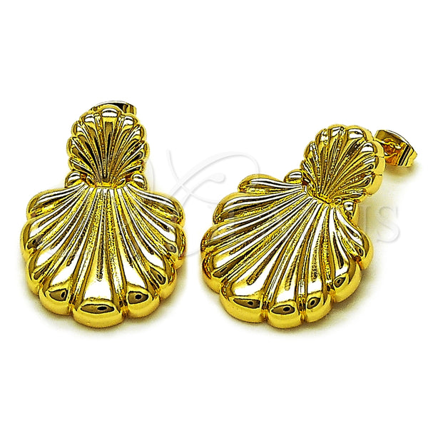 Gold Filled Ring — Stud Earring Shell Design Polished 02. — main product view — SKU 161503 | Oro Laminado anillo — Stud Earring Shell diseño pulido 02. — SKU 161503