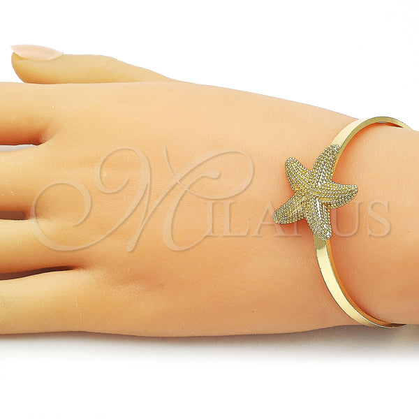 Gold Filled Jewelry — Individual Bangle Star Design Matte 07. 04 MM — alternate product view — SKU 161514 | Oro Laminado joyería — Individual Bangle estrella diseño Matte 07. 04 MM — SKU 161514