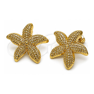 Oro Laminado Stud Earring, Gold Filled Style Star Design, Polished, Golden Finish, 02.282.0065