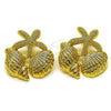Oro Laminado Stud Earring, Gold Filled Style Star and Shell Design, Polished, Golden Finish, 02.282.0067