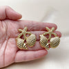 Oro Laminado Stud Earring, Gold Filled Style Star and Shell Design, Polished, Golden Finish, 02.282.0067