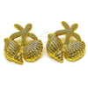 Oro Laminado Stud Earring, Gold Filled Style Star and Shell Design, Polished, Golden Finish, 02.282.0067