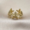 Oro Laminado Elegant Ring, Gold Filled Style Star Design, Polished, Golden Finish, 01.341.0173