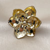 Oro Laminado Elegant Ring, Gold Filled Style Flower Design, Diamond Cutting Finish, Golden Finish, 01.213.0069 (One size fits all)