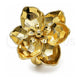 Oro Laminado Elegant Ring, Gold Filled Style Flower Design, Diamond Cutting Finish, Golden Finish, 01.213.0069 (One size fits all)