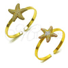 Oro Laminado Individual Bangle, Gold Filled Style Star Design, Matte Finish, Tricolor, 07.282.0047.1 (04 MM Thickness, One size fits all)