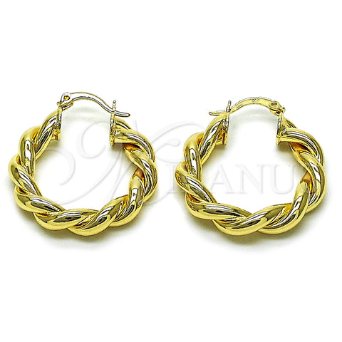 Oro Laminado Medium Hoop, Gold Filled Style and Hollow Polished, Golden Finish, 02.170.0534.30