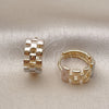 Oro Laminado Huggie Hoop, Gold Filled Style Polished, Tricolor, 02.170.0536.14