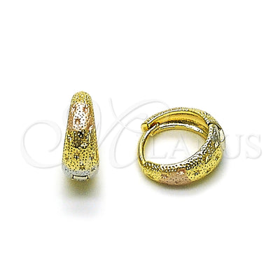 Gold Filled Hoop Earrings — Huggie Hoop Diamond Cutting Tricolor 02. for wholesale, main product view