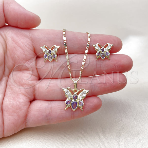 Gold Filled Ring — Earring and Pendant Adult Set Butterfly Design with — alternate product view — SKU 161562 | Oro Laminado anillo — Earring and Pendant Adult Set mariposa diseño with — SKU 161562