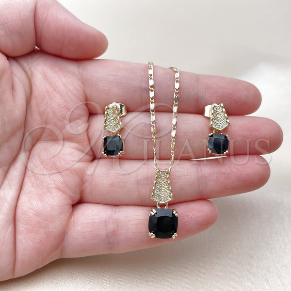 Gold Filled Ring — Earring and Pendant Adult Set with Black Cubic — alternate product view — SKU 161564 | Oro Laminado anillo — Earring and Pendant Adult Set with negro Cubic — SKU 161564