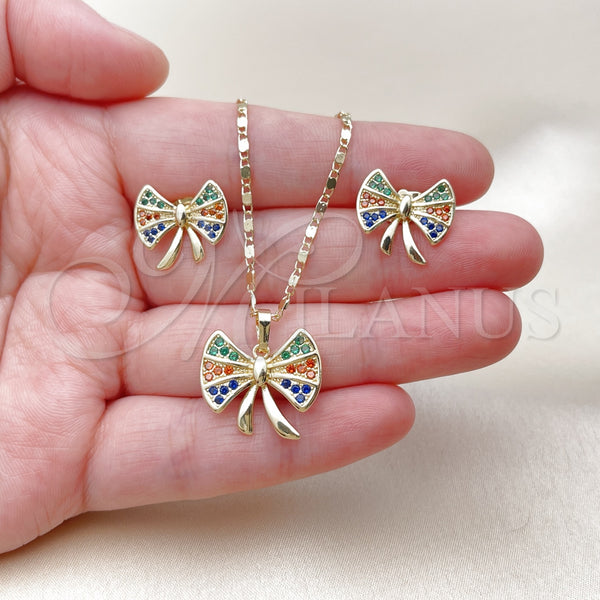 Gold Filled Ring — Earring and Pendant Adult Set Bow Design with — alternate product view — SKU 161569 | Oro Laminado anillo — Earring and Pendant Adult Set Bow diseño with — SKU 161569