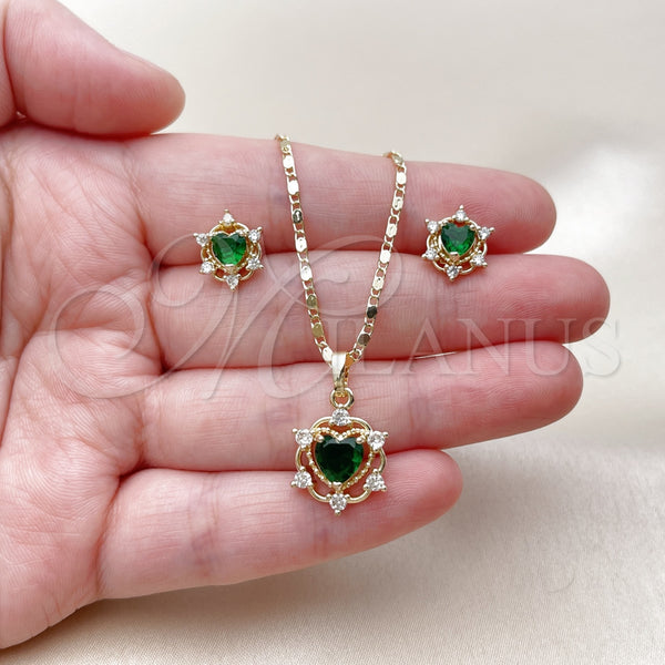 Gold Filled Ring — Earring and Pendant Adult Set Heart and Cluster — alternate product view — SKU 161570 | Oro Laminado anillo — Earring and Pendant Adult Set corazón and Cluster — SKU 161570